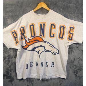VTG 90s Denver Broncos Big Logo T-Shirt Men’s XXXL Gray Hanes Made in USA!